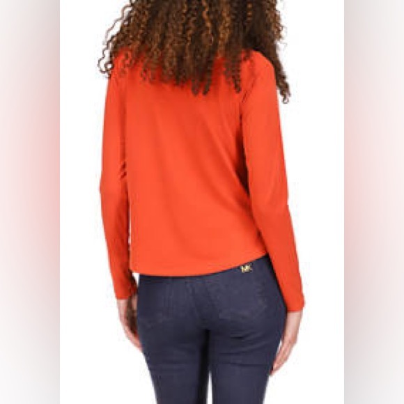 Michael Kors Woman’s Medium Rust Long Sleeve Blouse - Picture 2 of 6